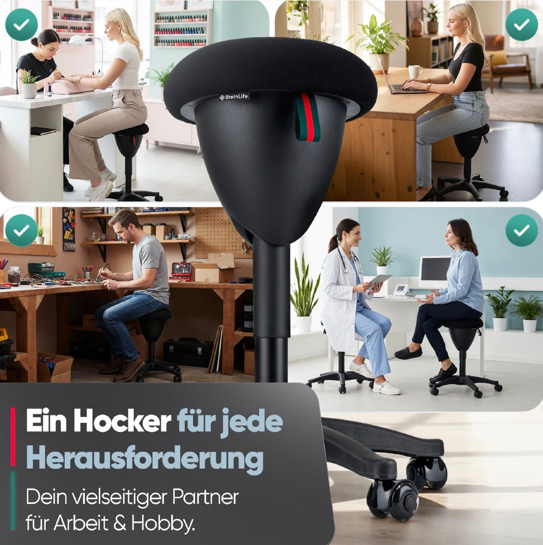 SteinLife Cone Bürohocker Ergonomisch