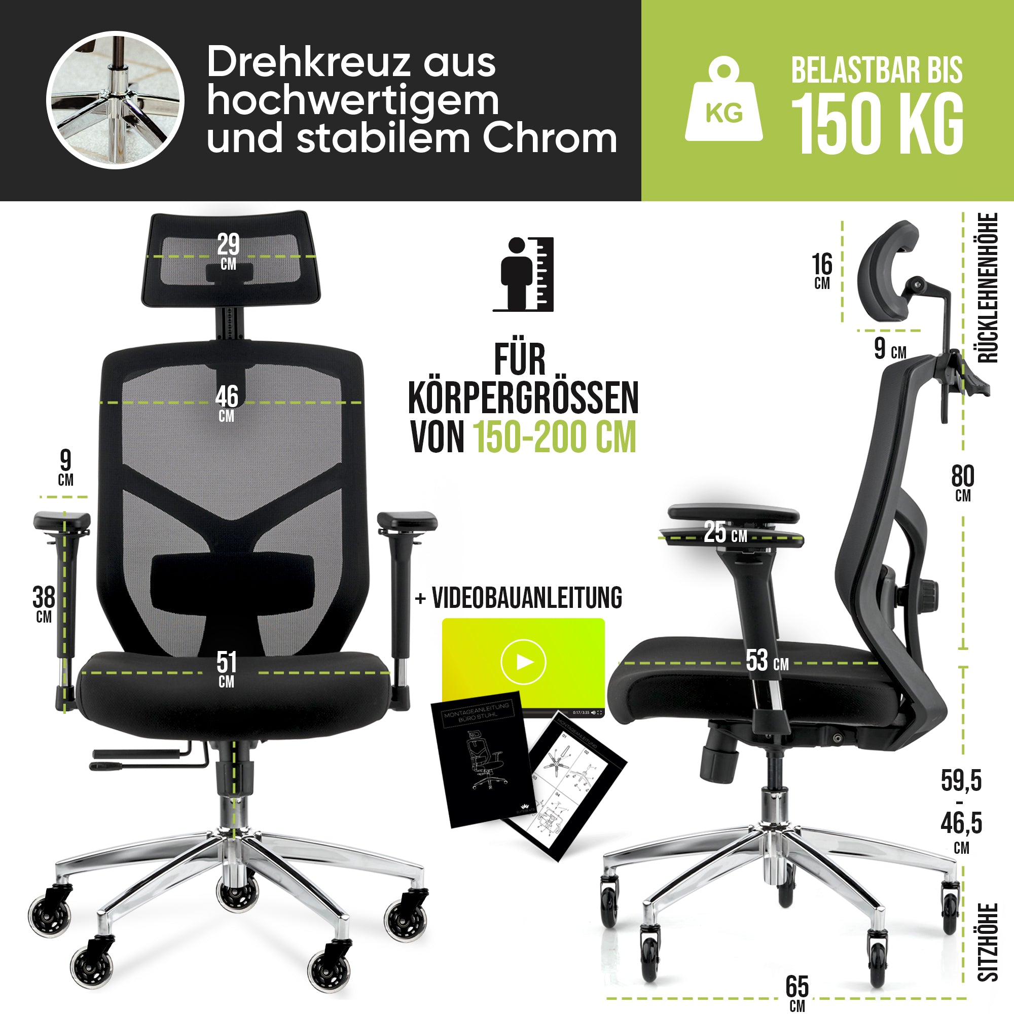 SteinLife x EliteSeats Ergonomischer Bürostuhl