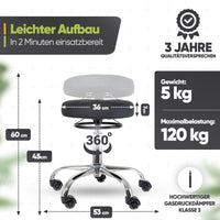 SteinLife Ergonomischer Rollhocker - Kratzerfreie Rollen