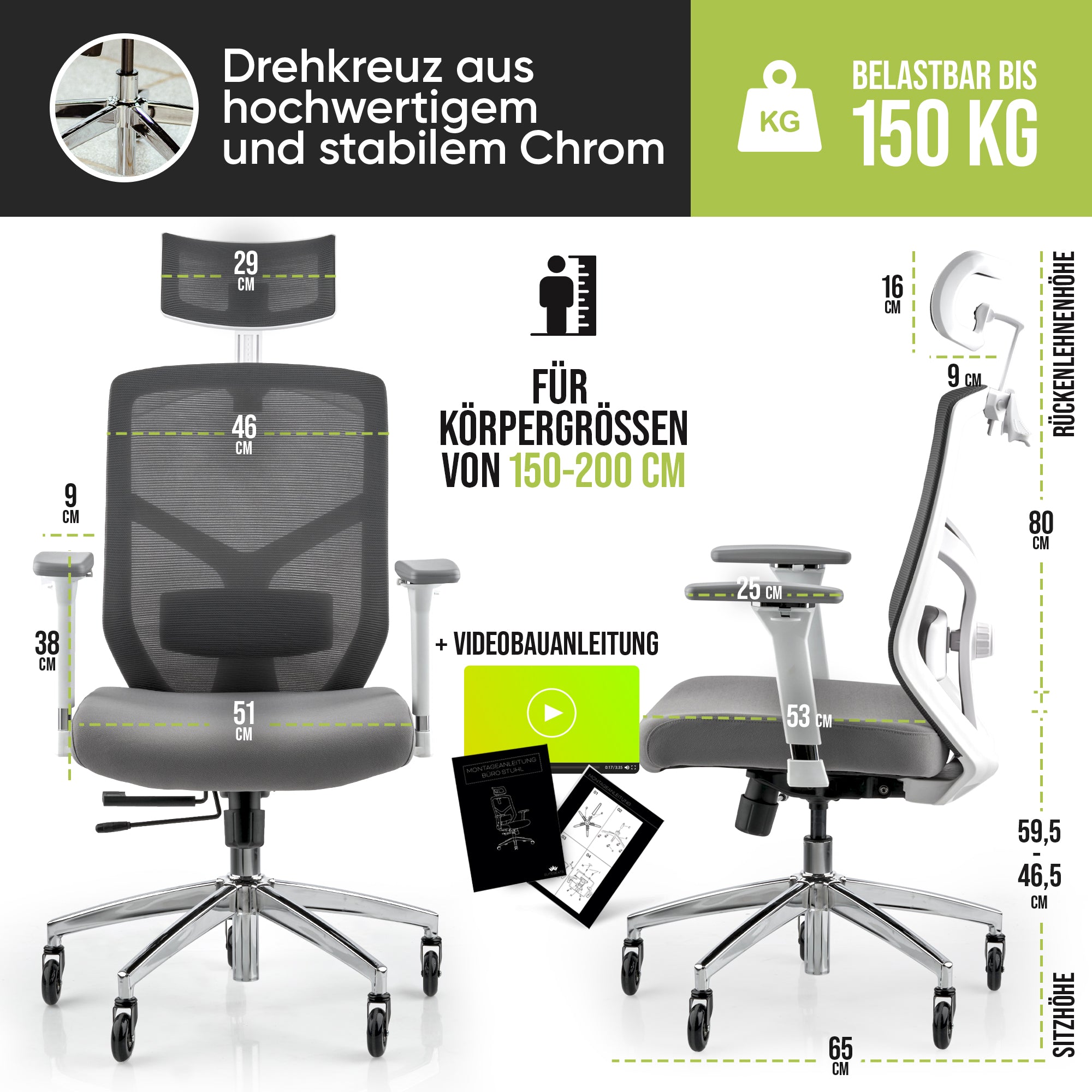 SteinLife x EliteSeats Ergonomischer Bürostuhl