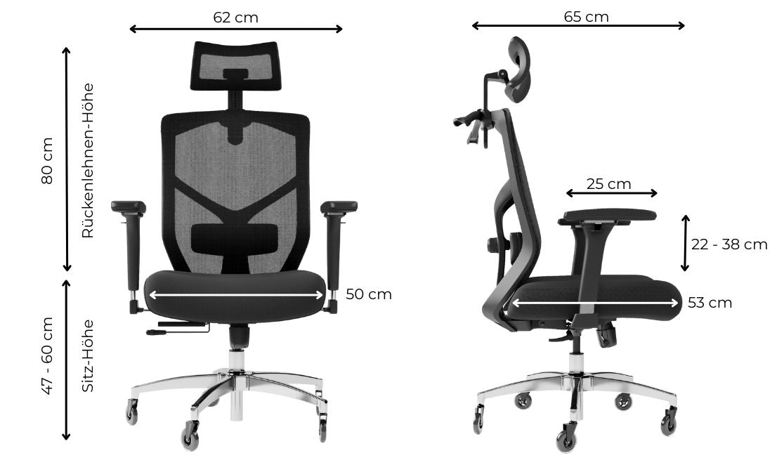 Der Bürostuhl im Detail